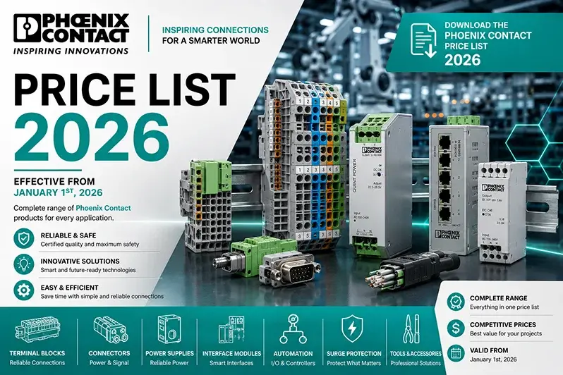 Phoenix Contact Price List 2026 – CLIPLINE Terminal Blocks, QUINT POWER, PLCnext, Axioline I/O & TRABTECH