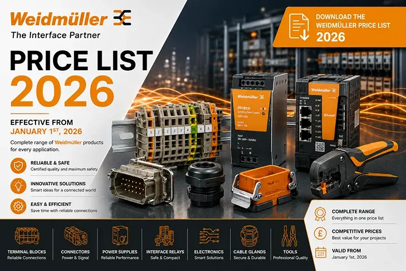 Weidmüller Price List 2026 (GBP & EUR) – Klippon® Connect, OMNIMATE®, RockStar®, PROtop & u-mation