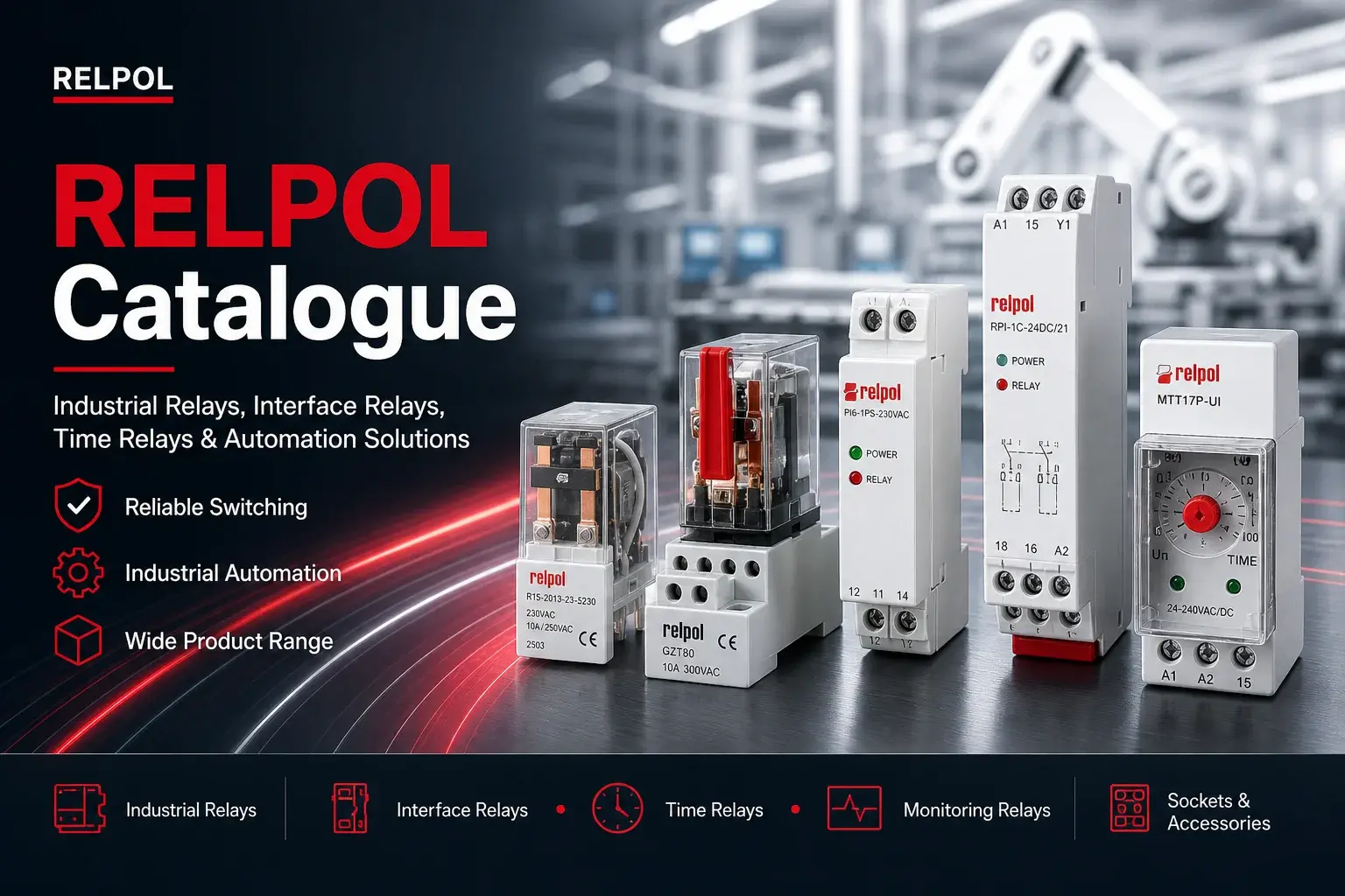 Relpol Catalogue 2025 – Industrial Relays, Solid State Relays, Contactors & Surge Protection