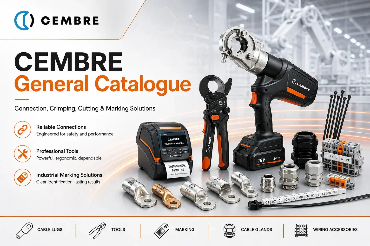 Cembre General Catalogue – Cable Lugs, Connectors, Crimping Tools & Railway Products