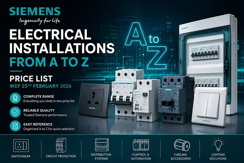 Siemens Price List 2026 – Electrical Installations from A to Z, Betagard MCBs & SENTRON