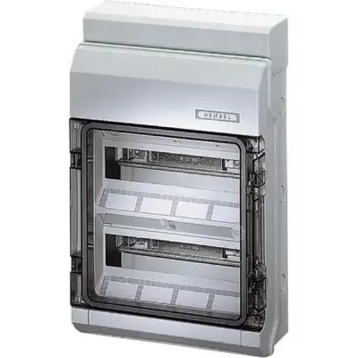 Consumer Unit Kv 2624 24 Mod. (2x12) Ip54 458x295x129mm Without Terminals - Hensel