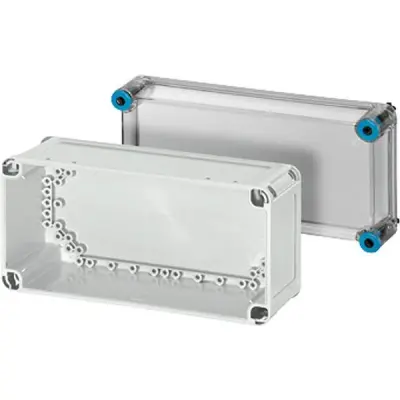 Enclosure K 0100 275x125x150 Mm Ip66 With Transparent Lid, Grey, Emty - Hensel