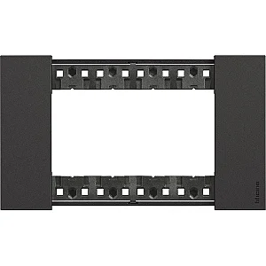 BTicino KA4804KG Living Now 4M Black Cover Plate - BTICINO