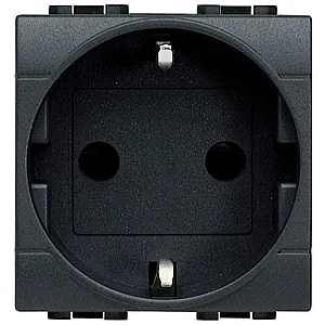 BTicino L4141TR Livinglight 16A Anthracite 2P+E Socket Outlet - BTICINO