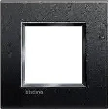 BTicino LNA4802AR Livinglight 2M Black Cover Plate - BTICINO