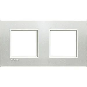 BTicino LNA4802M2AG Livinglight 2+2M Silver Cover Plate - BTICINO
