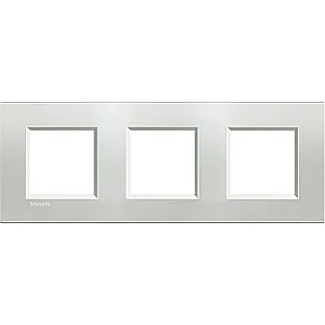 BTicino LNA4802M3AG Livinglight 2+2+2M Silver Cover Plate - BTICINO