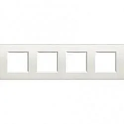 BTicino LNA4802M4BI Livinglight 2X4M White Cover Plate - BTICINO