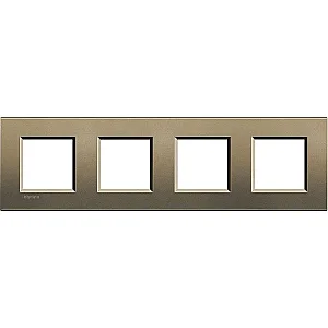 BTicino LNA4802M4SQ Livinglight 2X4M Cover Plate - BTICINO