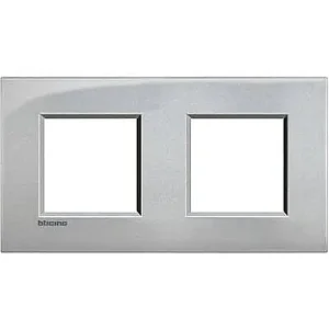 BTicino LNE4802M2TE Livinglight 6M Aluminium Cover Plate - BTICINO