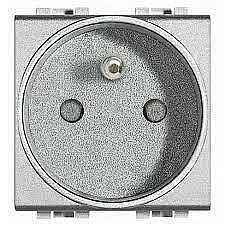 BTicino NT4142 Livinglight 16A Tech Grey French/Belgian 2P+E Socket - BTICINO