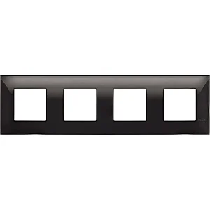 BTicino R4802M4BC Classia 8M Black Cover Plate - BTICINO