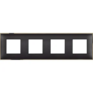 BTicino R4802M4BD Classia 8M Black Gold Cover Plate - BTICINO