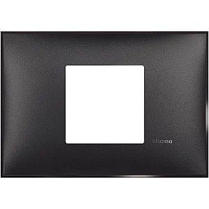 BTicino R4819BG Classia 2M Satin Black Cover Plate - BTICINO