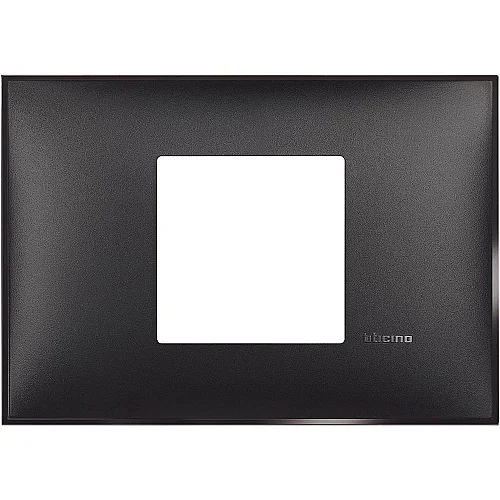 BTicino R4819BG Classia 2M Satin Black Cover Plate - 1