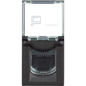 BTicino RG4258RJ11 Classia 1M Black RJ11 Telephone Socket - BTICINO