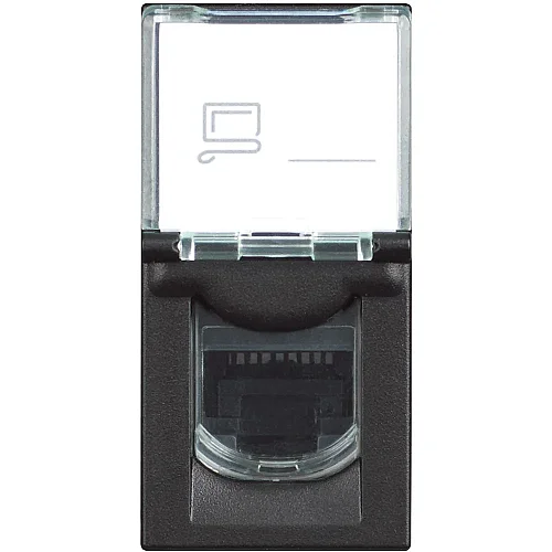 BTicino RG4279C6 Classia 1M Black RJ45 Cat6 UTP Data Socket - 1