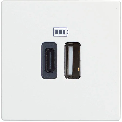 BTicino RW4287C2 Classia 2M 3A 230V White USB Charger Socket - 1