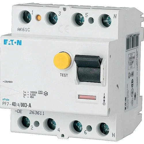 102929 - Pf7-100/4/003-a - Residual Current Circuit Breaker (rccb), 100a, 4p, 30ma, Type A - 1