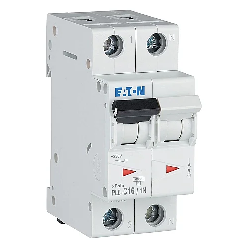 106034 - Pl6-c16/1n - Miniature Circuit Breaker (mcb), 16 A, 1p+n, Characteristic: C - 1