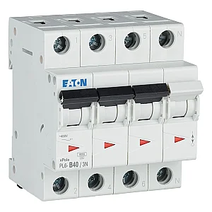 106041 - Pl6-b40/3n - Miniature Circuit Breaker (mcb), 40 A, 3p+n, Characteristic: B - Eaton