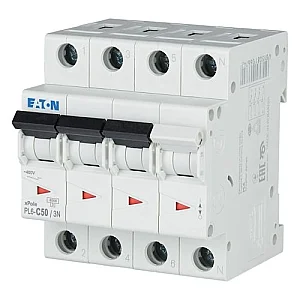 106915 - Pl6-c50/3n - Miniature Circuit Breaker (mcb), 50 A, 3p+n, Characteristic: C - Eaton