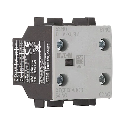 110140 - Auxiliary contact module, Front mounting auxiliary contact, 2 pole, 380 V 400 V 415 V: 4 A, 1 N/O, 1 NC, Front fixing, Screw terminals - 1