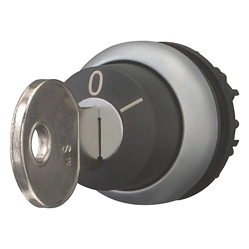 111782 - Key-operated actuator, RMQ-Titan, Key operated, maintained, Not suitable for master key systems, 2 positions, MS3, Key withdrawable in position 0, Bezel: titanium - 1