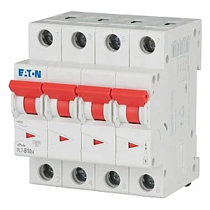 165147 - Pl7-b10/4 - Miniature Circuit Breaker (mcb), 10 A, 4p, Characteristic: B - Eaton