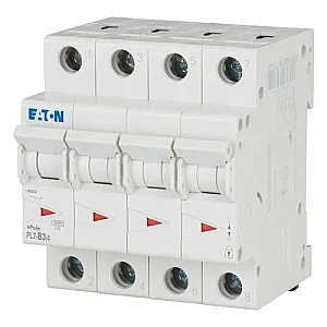 165157 - Pl7-b3/4 - Miniature Circuit Breaker (mcb), 3 A, 4p, Characteristic: B - Eaton