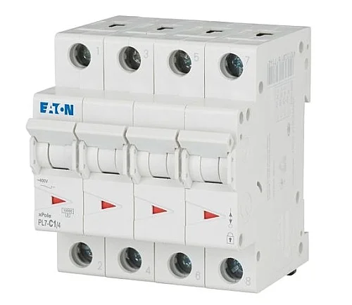 165172 - Pl7-c1/4 - Miniature Circuit Breaker (mcb), 1 A, 4p, Characteristic: C - 1