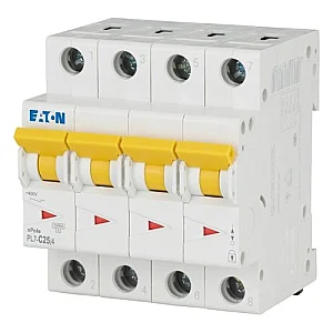 165180 - Pl7-c25/4 - Miniature Circuit Breaker (mcb), 25 A, 4p, Characteristic: C - Eaton
