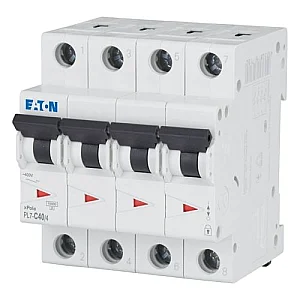 165185 - Pl7-c40/4 - Miniature Circuit Breaker (mcb), 40 A, 4p, Characteristic: C - Eaton