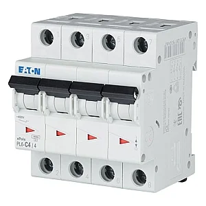 166527 - Pl6-c4/4 - Miniature Circuit Breaker (mcb), 4 A, 4p, Characteristic: C - Eaton