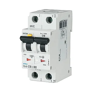 170721 - RCD/MCB combination, 6 A, 30 mA, MCB trip characteristic: C, 2p, RCD trip characteristic: AC - Eaton