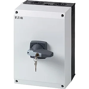 172802 - Switch-disconnector, DMM, 160 A, 3 pole, with grey knob, cylinder lock, in CI-K5 enclosure - Eaton