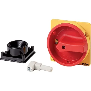 172841 - Handle, red/yellow, lockable, for metal shaft, for padlock, for P3 - Eaton