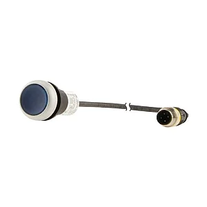 181298 - Illuminated pushbutton actuator, Flat, momentary, 1 N/O, Cable (black) with M12A plug - Eaton