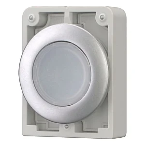 182925 - Illuminated pushbutton actuator, RMQ-Titan, Flat, momentary, White, Blank, Metal bezel - Eaton