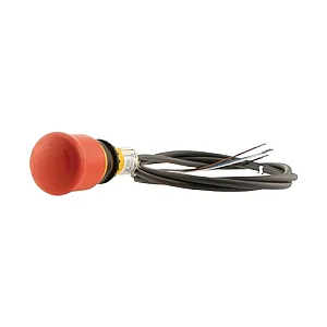 185176 - Emergency stop/emergency switching off pushbutton, Mushroom-shaped, 38 mm, Turn-to-release function, 2 NC, Cable (black) with non-terminated end, 4 pole, 1 m - Eaton