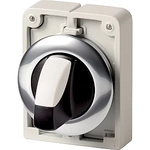 187109 - Changeover switch, RMQ-Titan, With thumb-grip, maintained, 2 positions, Metal bezel - Eaton