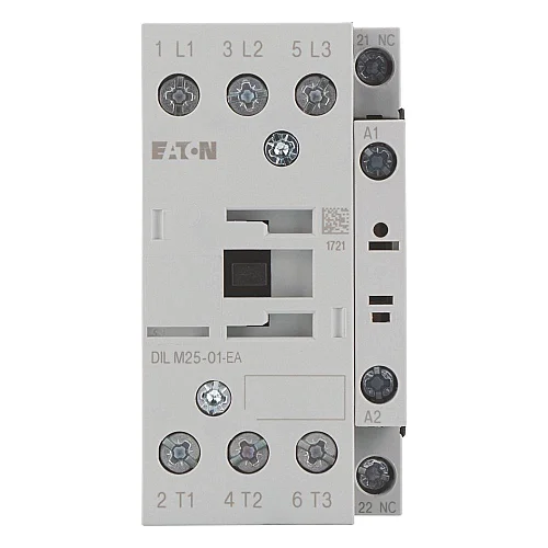 189916 - Dilm25-01-ea(rdc24) - Contactor, 3 Pole, 380 V 400 V 11 Kw, 1 Nc, Rdc 24: 24 - 27 V Dc, Dc Operation, Screw Terminals - 1