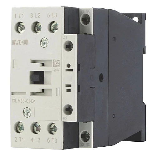 190008 - Dilm38-01-ea(rdc24) - Contactor, 3 Pole, 380 V 400 V 18.5 Kw, 1 Nc, Rdc 24: 24 - 27 V Dc, Dc Operation, Screw Terminals - 1