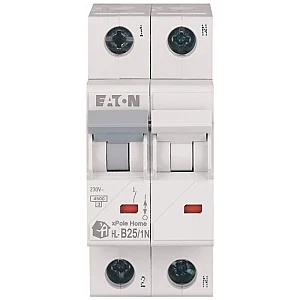 194743 - Hl-b25/1n - Miniature Circuit Breaker (mcb), 25 A, 1p+n, Characteristic: B - Eaton