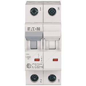 194754 - Hl-c32/1n - Miniature Circuit Breaker (mcb), 32 A, 1p+n, Characteristic: C - Eaton
