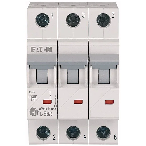 194778 - Hl-b6/3 - Miniature Circuit Breaker (mcb), 6 A, 3p, Characteristic: B - 1