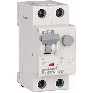 195118 - RCD/MCB combination, 6 A, 30 mA, MCB trip characteristic: B, 1p+N, RCD trip characteristic: AC - Eaton