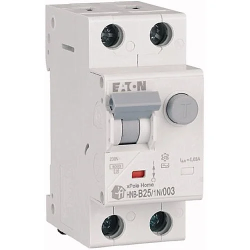 195123 - RCD/MCB combination, 25 A, 30 mA, MCB trip characteristic: B, 1p+N, RCD trip characteristic: AC - 1