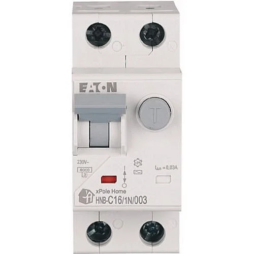195127 - RCD/MCB combination, 16 A, 30 mA, MCB trip characteristic: C, 1p+N, RCD trip characteristic: AC - 1